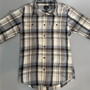 Burnside blue gray and beige flannel